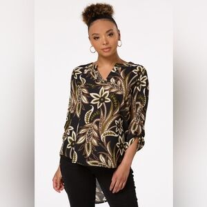 NWT "Cato" Forest Floral Tunic Top Woman's Size 22/24